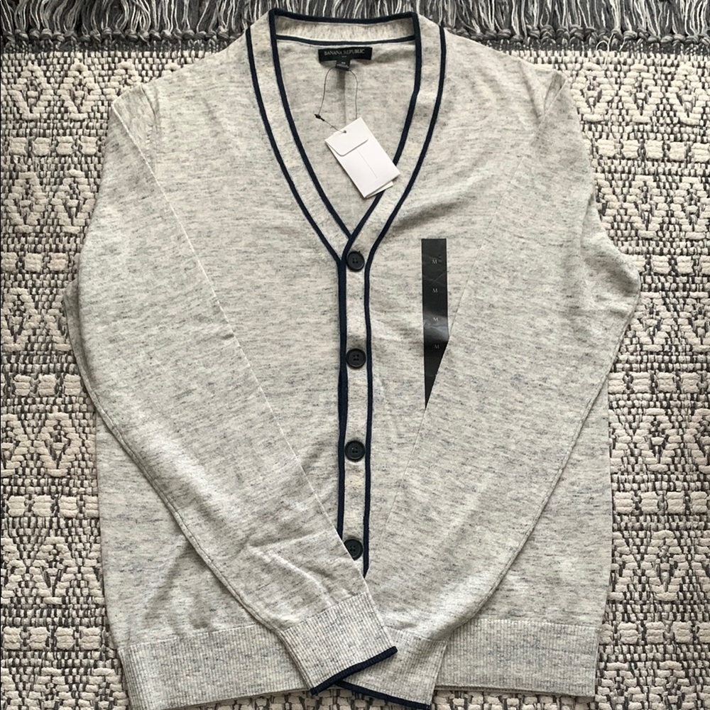 Men's Gray Cardigan Sweater